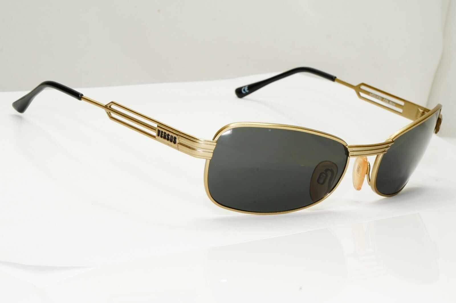 Versus 1996 by Gianni Versace Vintage Gold Black Sunglasses MOD F33 COL 86M