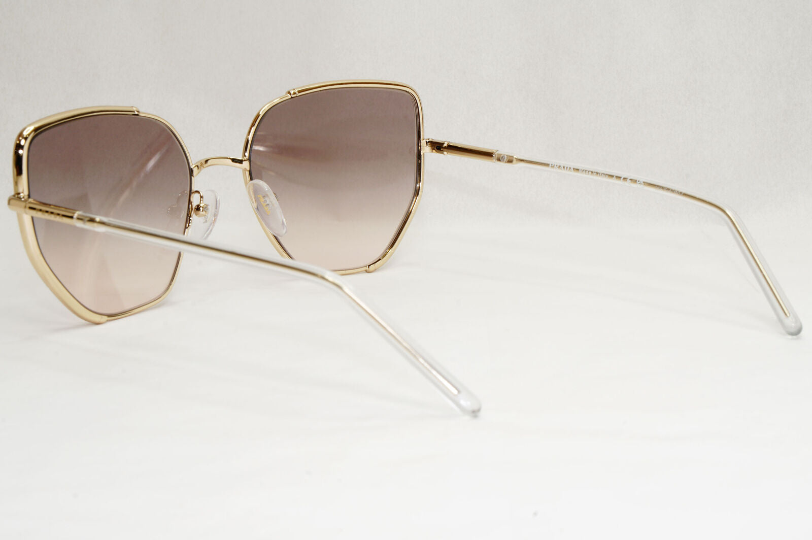 Prada Sunglasses Gold Grey Gradient Metal Square PR50WS SPR 50W ZVN-4K0 58mm