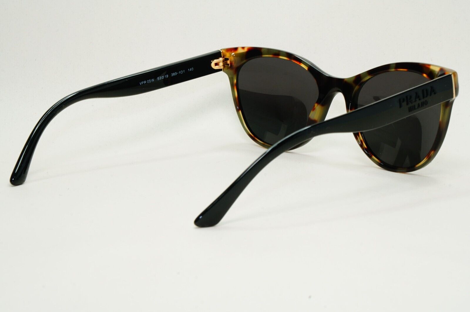 Prada Sunglasses Black Brown Tortoise Womens PR05WV VPR 05W 389-1O1 53mm