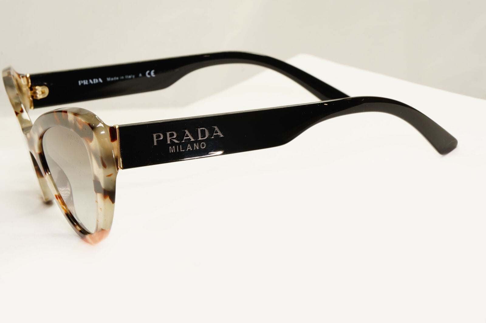 Prada Marble Brown Sunglasses Milano Havana Grey Cat Eye PR13YS SPR 13Y UAO-0A7