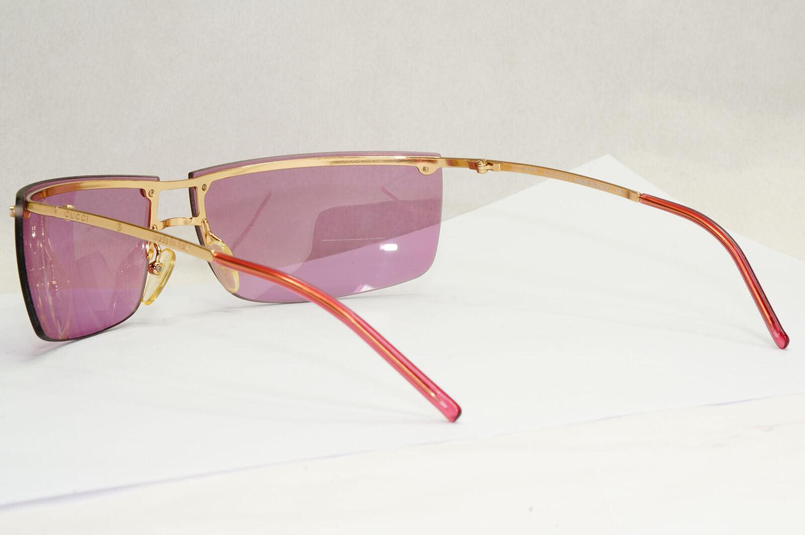 Gucci Sunglasses 2003 Vintage Gold Violet Pink Rimless GG 2653/S 000T9 190224