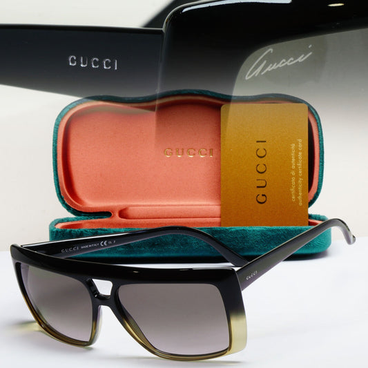 Gucci Sunglasses 2010 Vintage Unisex Square Black Grey GG 3532/S 3G0EU 59mm
