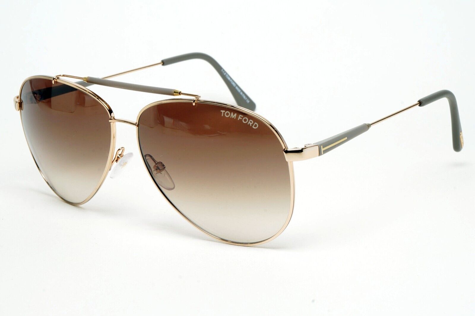 Tom Ford Sunglasses Rick Gold Pilot Brown Gradient Metal FT0378 TF 378 28J