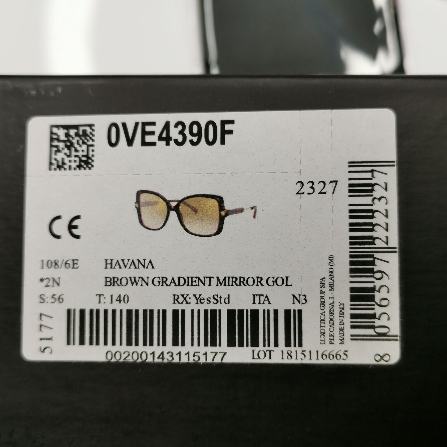 Authentic Versace Womens Square Sunglasses Brown Havana Gold 4390 F 108/6E