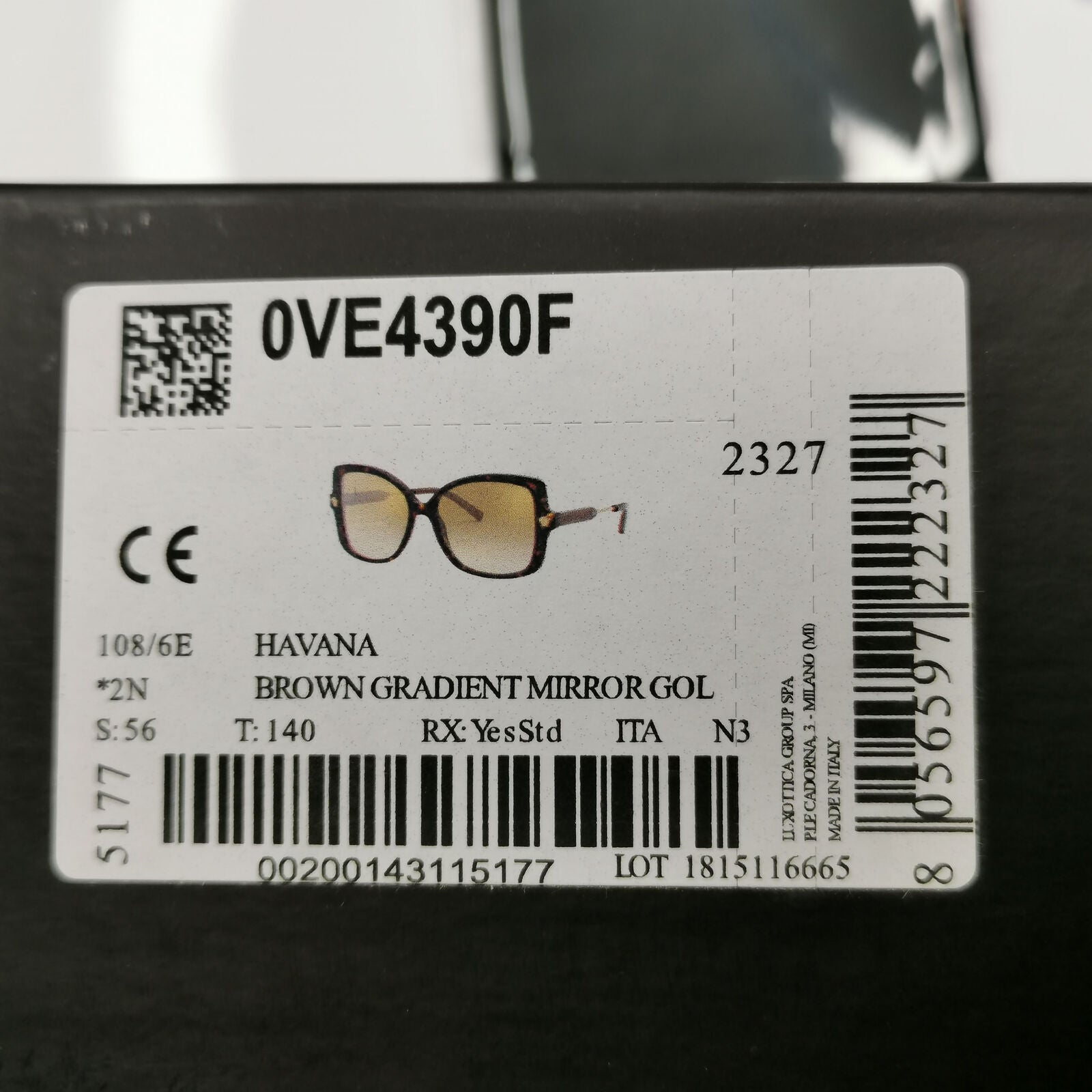 Authentic Versace Womens Square Sunglasses Brown Havana Gold 4390 F 108/6E