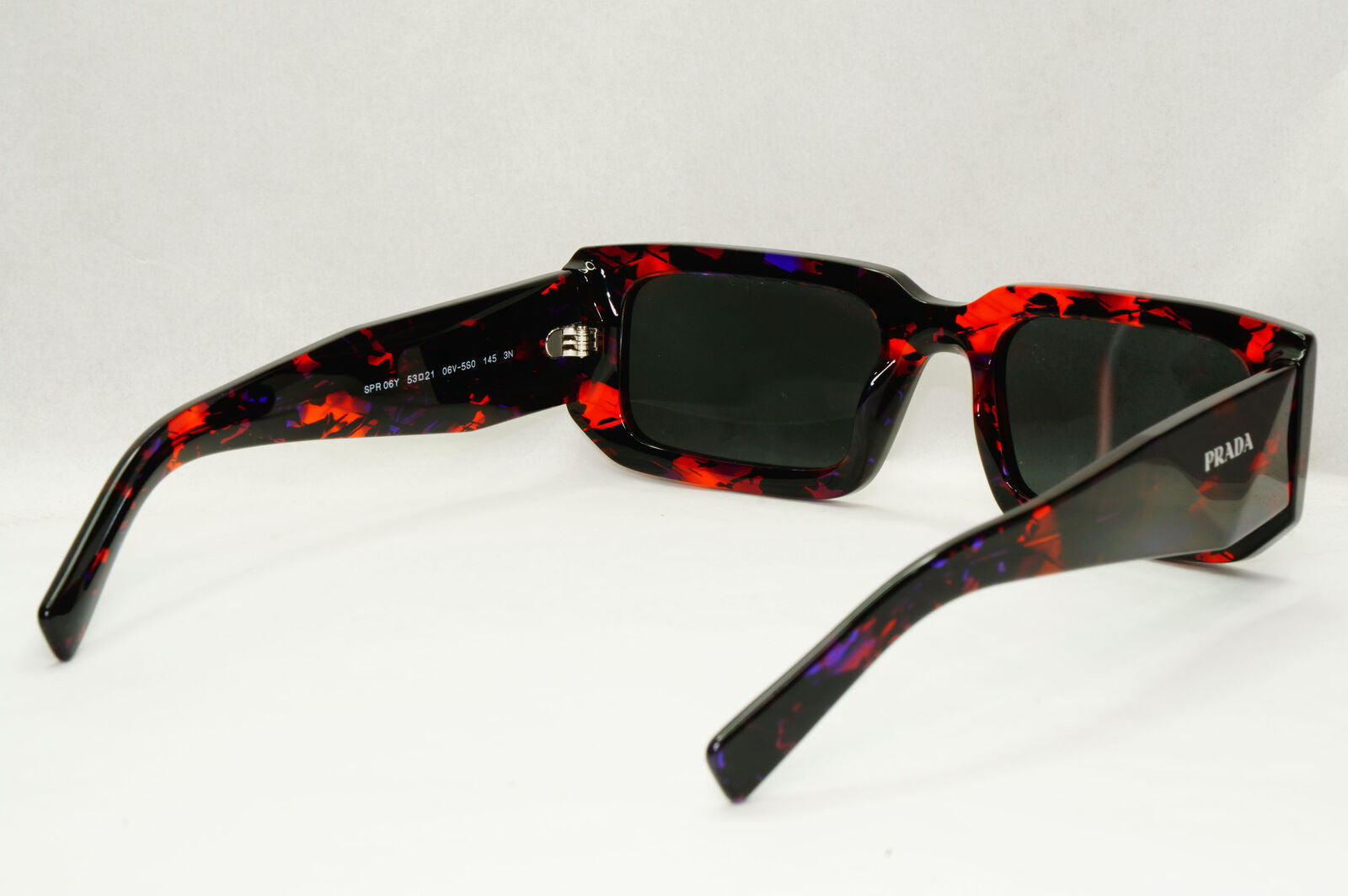 Prada Sunglasses Symbole Black Orange Blue Grey Square PR06YS SPR 06Y 06V-5S0