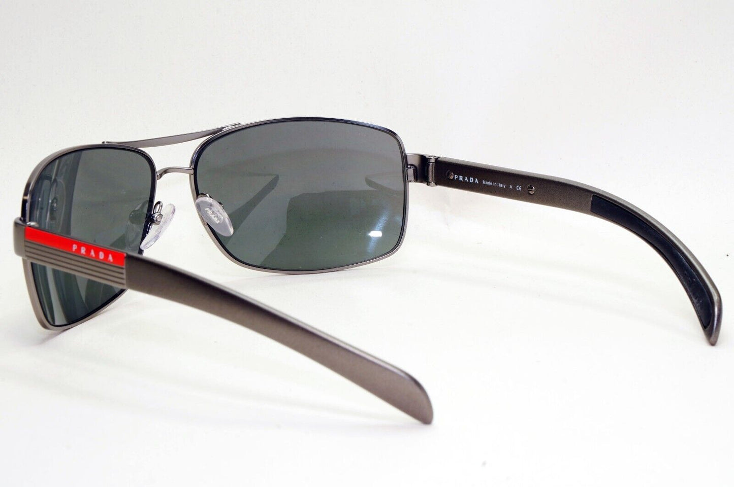 Prada Sunglasses Silver Grey Mirror Navigator Wrap PS54IS SPS 54I 7CQ-7W1 260724