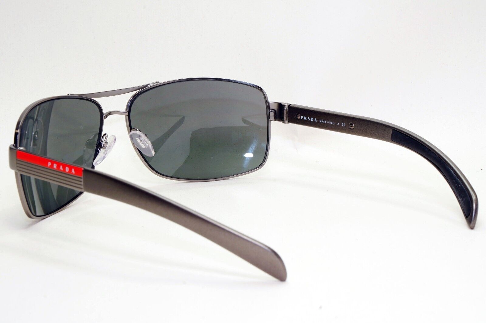 Prada Sunglasses Silver Grey Mirror Navigator Wrap PS54IS SPS 54I 7CQ-7W1 260724