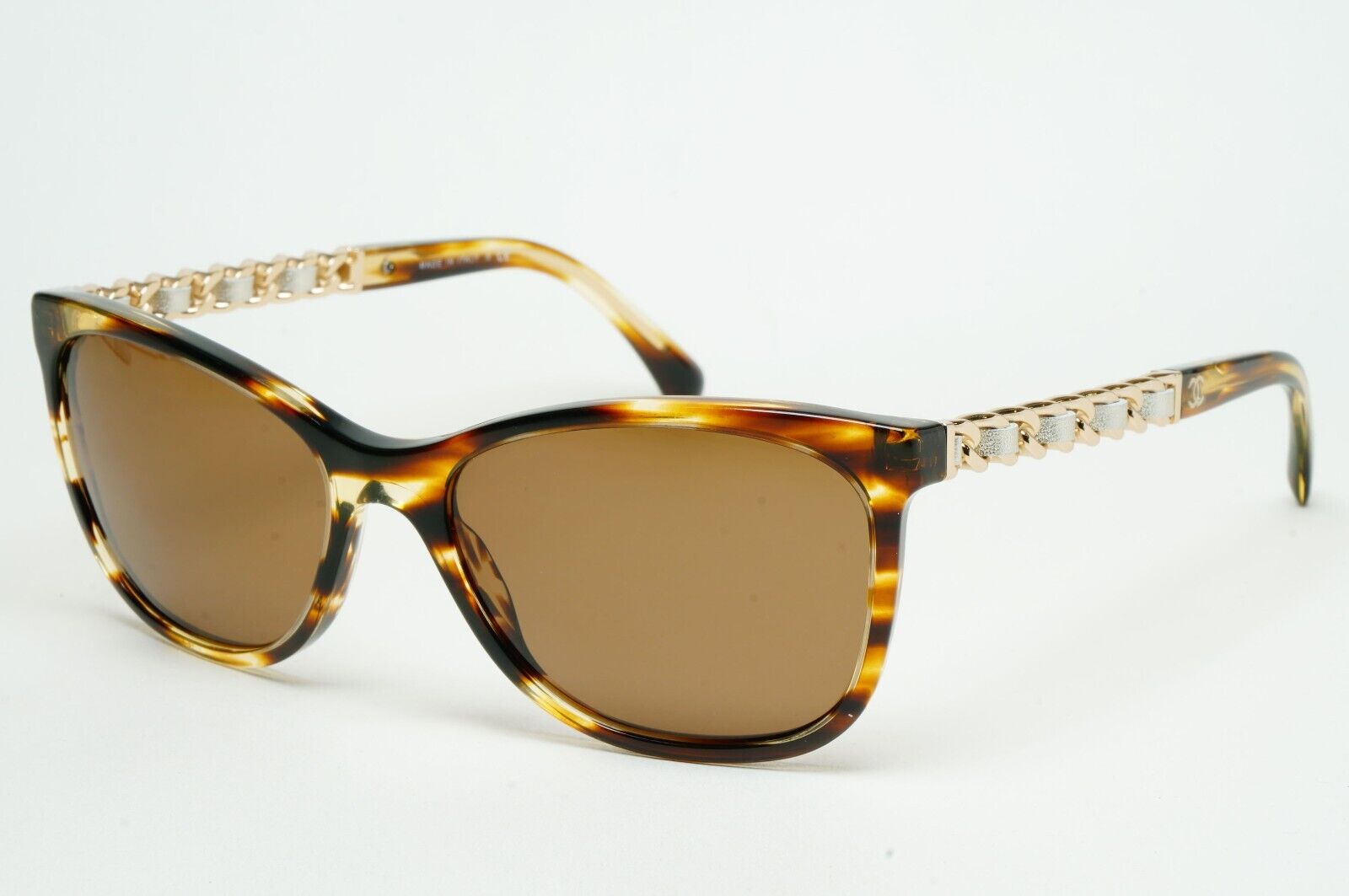 Chanel Sunglasses Leather Chain Gold Brown Tortoise 5260-Q c.1498/S5 57mm 261124