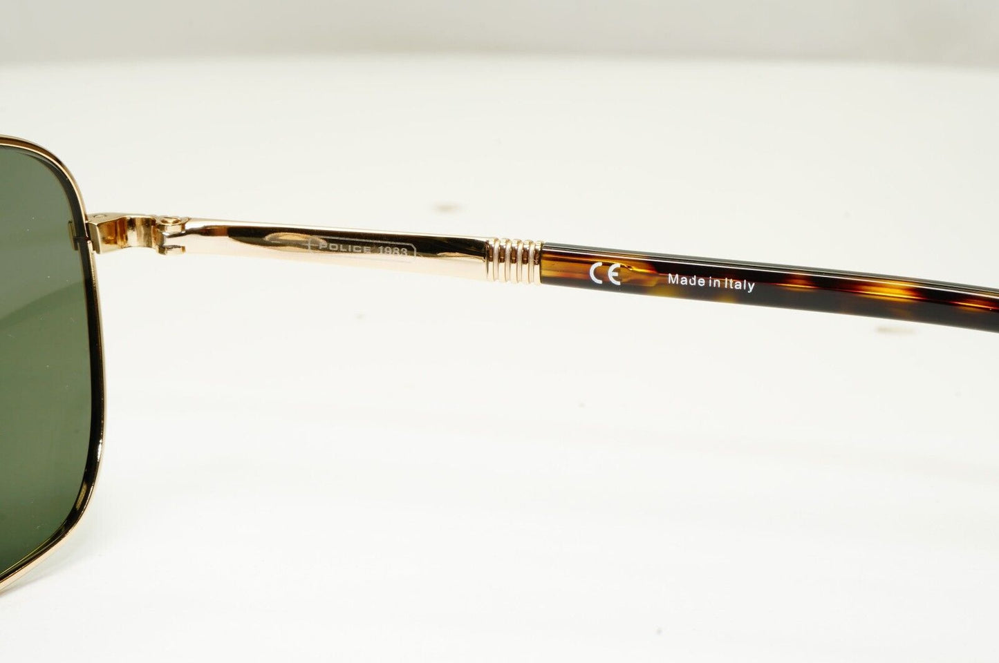 Police Gold Green Sunglasses Pilot Brow Bar Origins 44 SPL D43 COL 349K 58mm