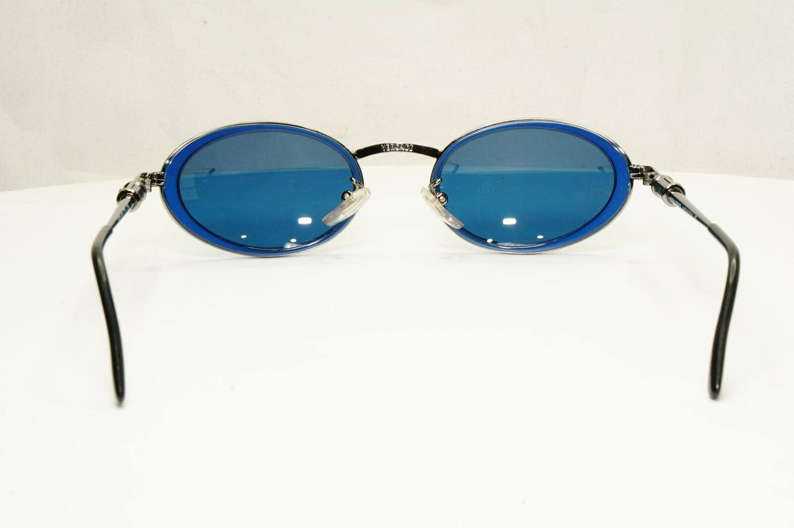 Gianni Versace 1996 Vintage Womens Blue Silver Medusa Sunglasses MOD X13 COL A35