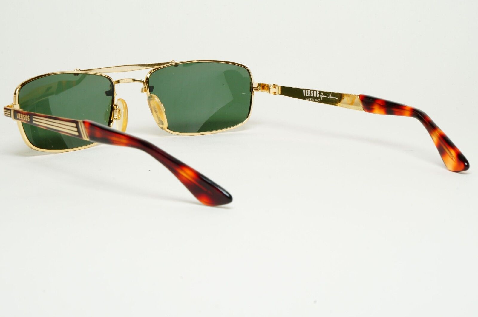 Versus Sunglasses 1996 by Gianni Versace Vintage Rectangle Green MOD F06 COL 32M