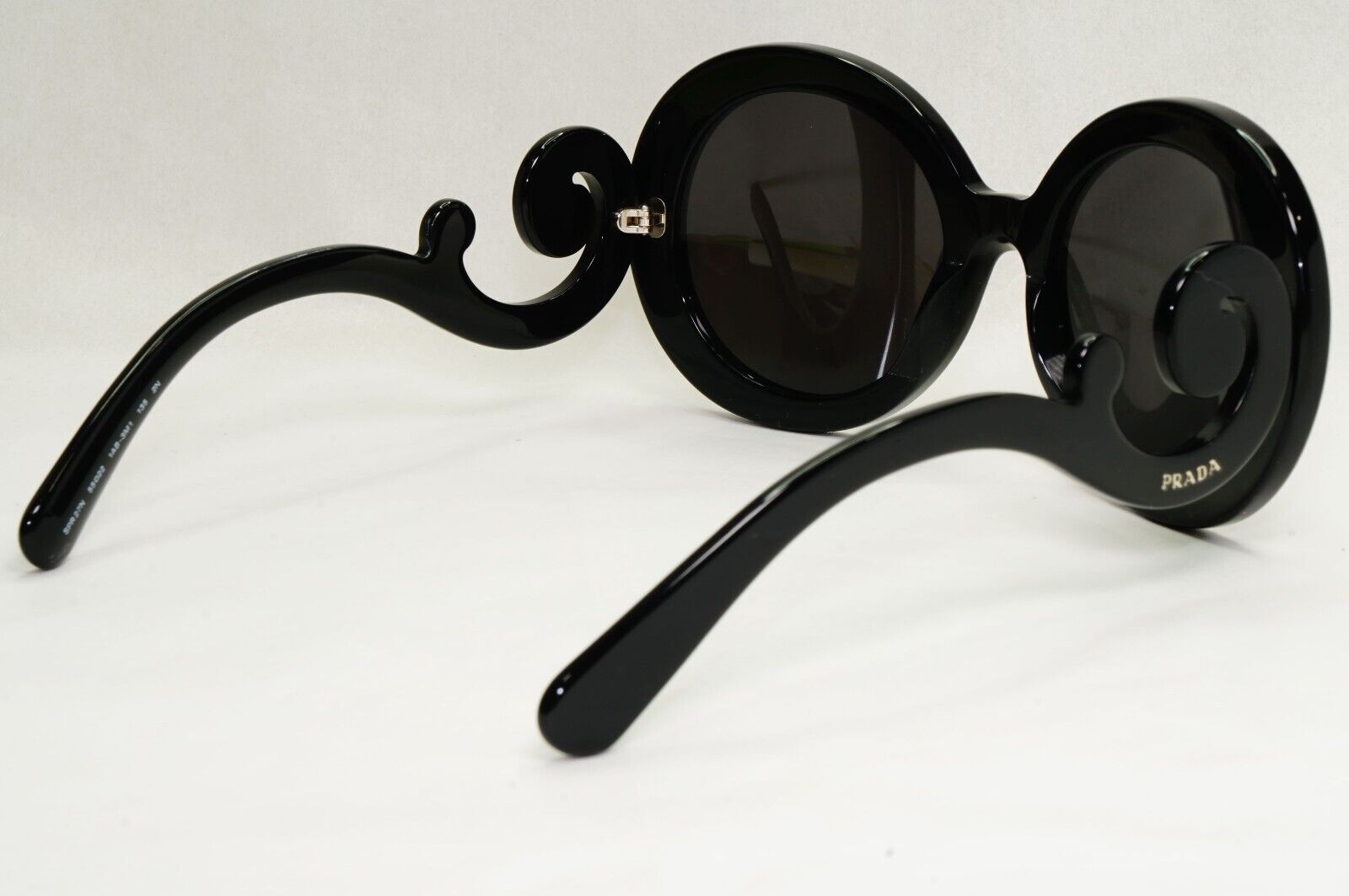 Prada Sunglasses Baroque Swirl Round Black PR27NS SPR 27N 1AB-3M1 180324