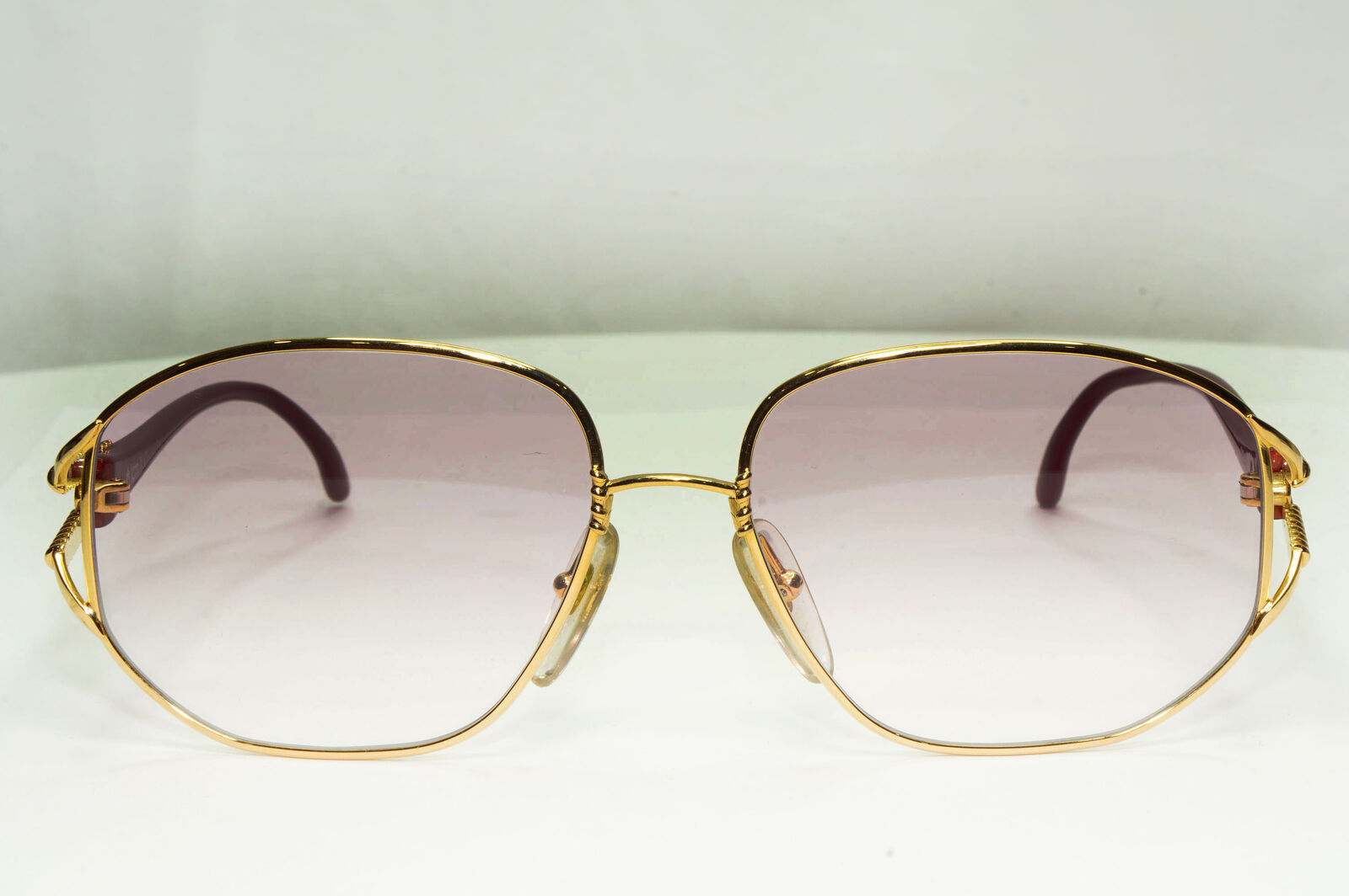 Dior Gold Red Sunglasses Vintage 1990s Germany Violet Womens Square 2492 43
