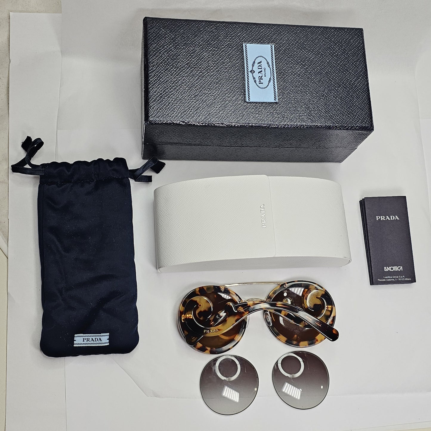 Prada Sunglasses Baroque Swirl Bridge Round Brown PR13SS SPR 13S 7S0-0A7 191223
