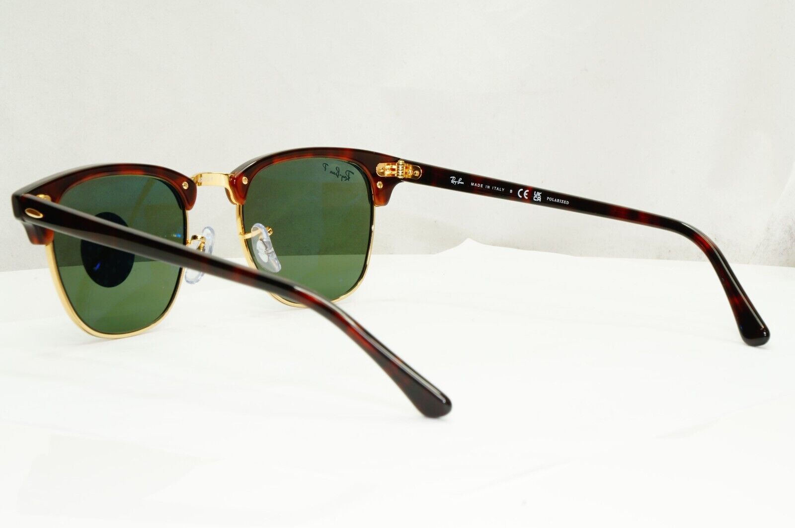 Ray-Ban Sunglasses Clubmaster Polarised Brown Tortoise Green RB 3016 990/58 49mm