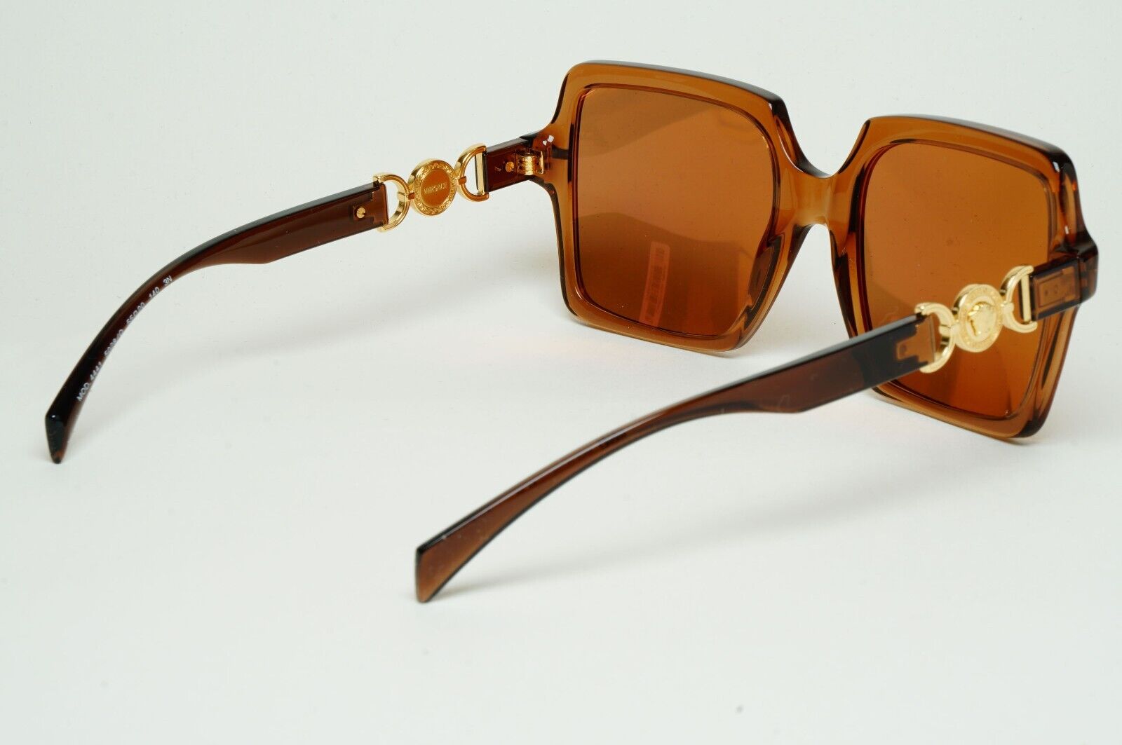 Versace Sunglasses Transparent Brown Gold Medusa Square MOD 4441 5028/O 55mm