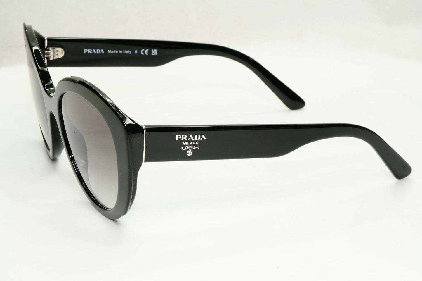 Prada Sunglasses Black Gradient Smoke Grey Milano PR01YS SPR 01Y 1AB-0A7