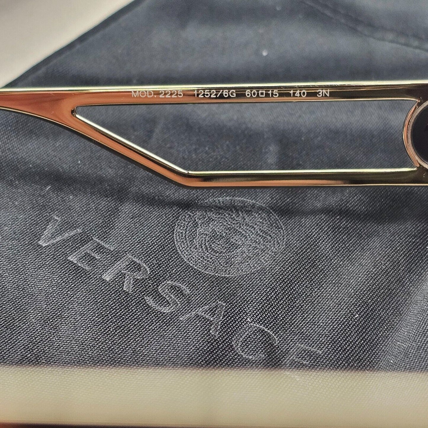 Versace Sunglasses Gold Silver Mirror Pilot Navigator MOD VE2225 1252/6G 60mm