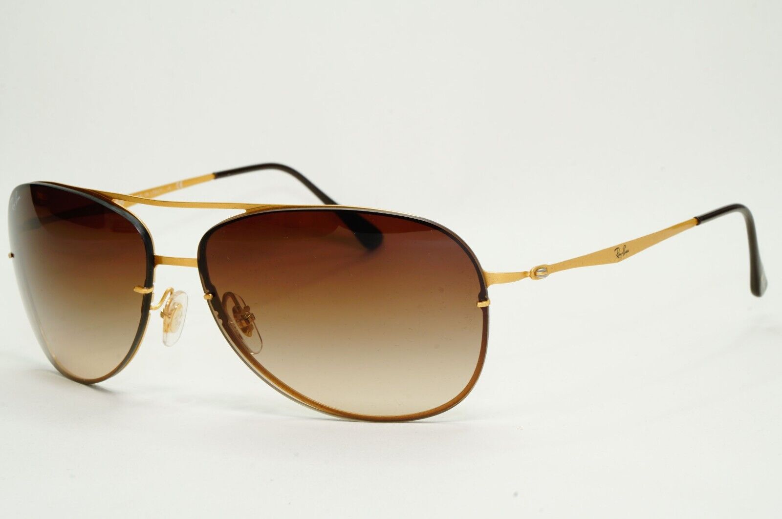 Ray-Ban Sunglasses Titan Ultra Lighweight Rimless Gold Brown RB 8052 157/13 61mm