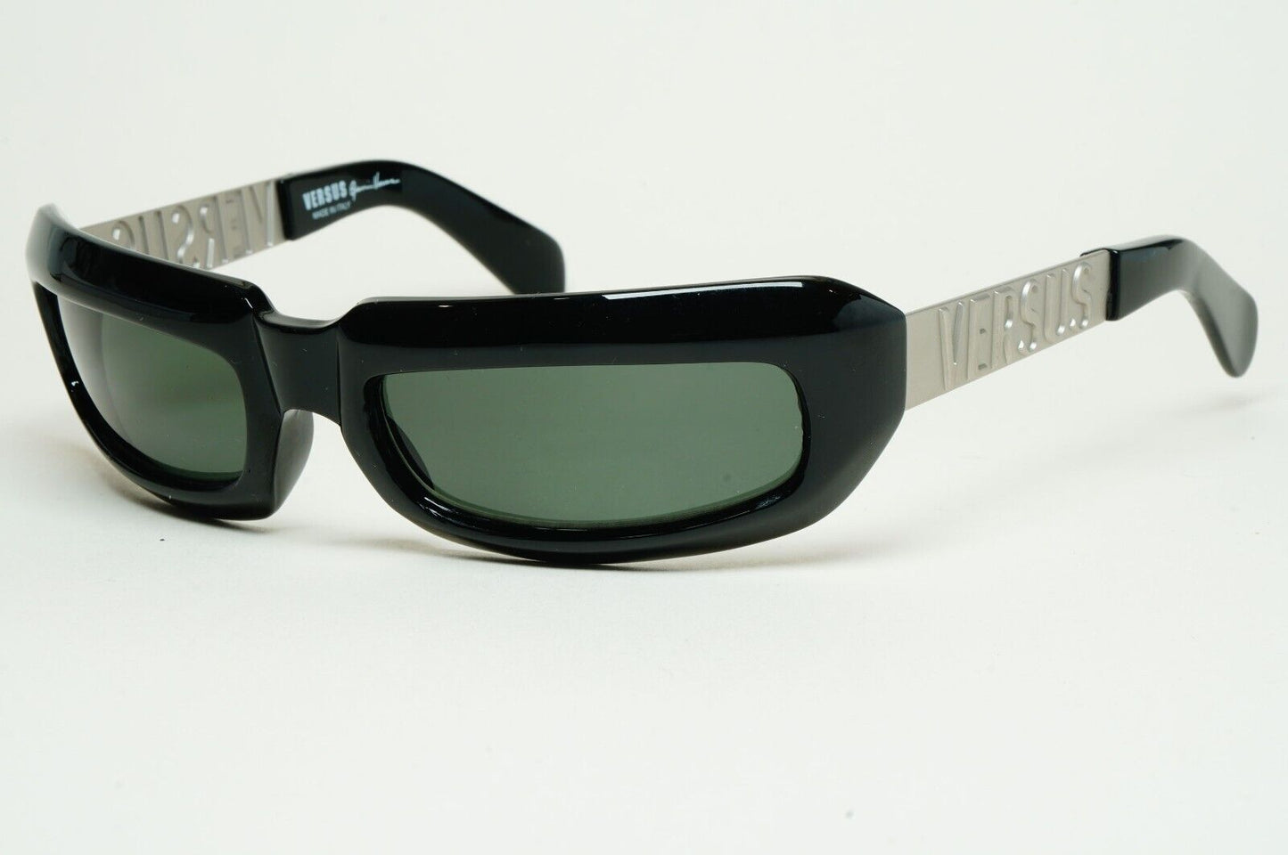 Versus Sunglasses 1996 by Gianni Versace Vintage Black Silver MOD E48/A COL 681
