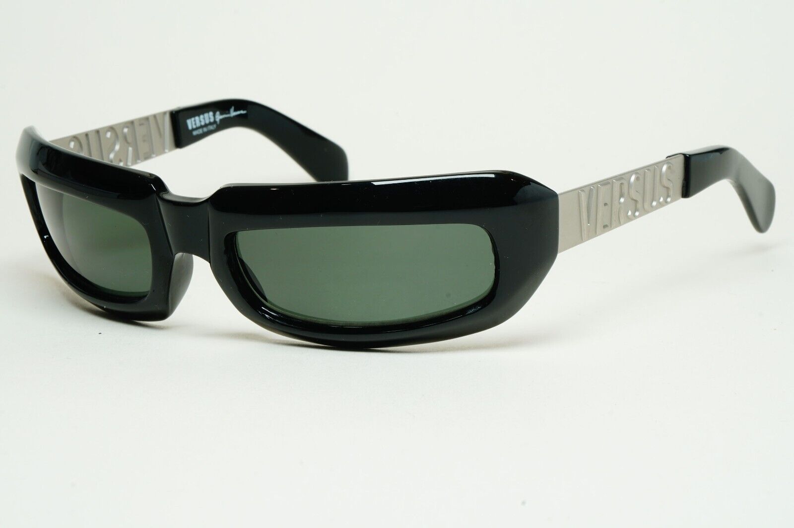 Versus Sunglasses 1996 by Gianni Versace Vintage Black Silver MOD E48/A COL 681