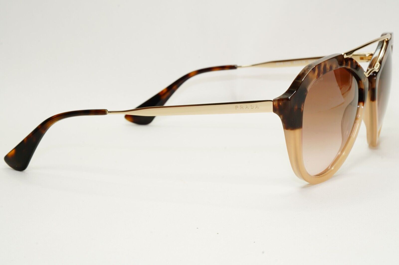 Prada Sunglasses 2014 Cinema Brown Gradient Gold Square PR12QS SPR 12Q ROZ-0A6