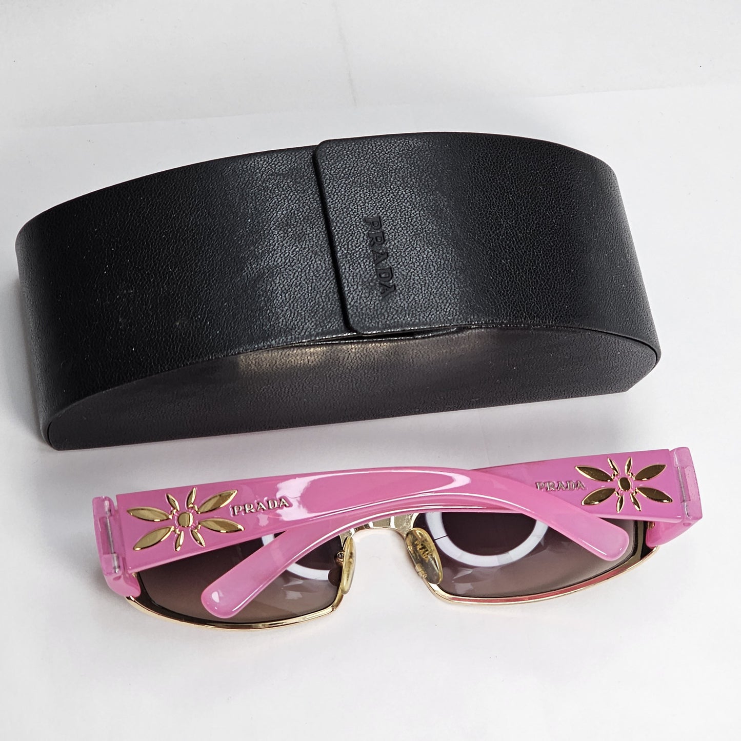 Prada Sunglasses 2006 Vintage Pink Gold Rectangle PR55GS SPR 55G 5AK-6S1 180124