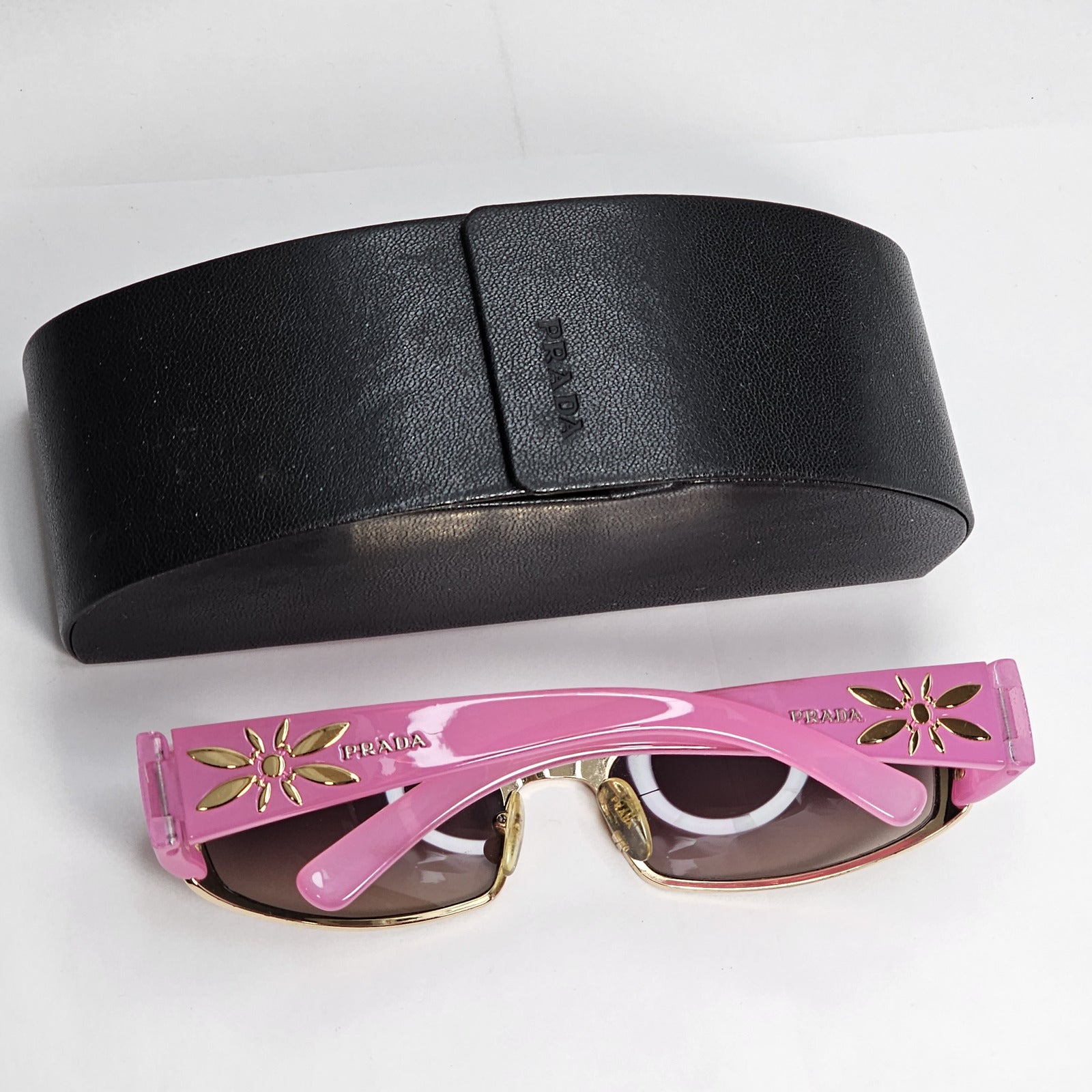 Prada Sunglasses 2006 Vintage Pink Gold Rectangle PR55GS SPR 55G 5AK-6S1 180124