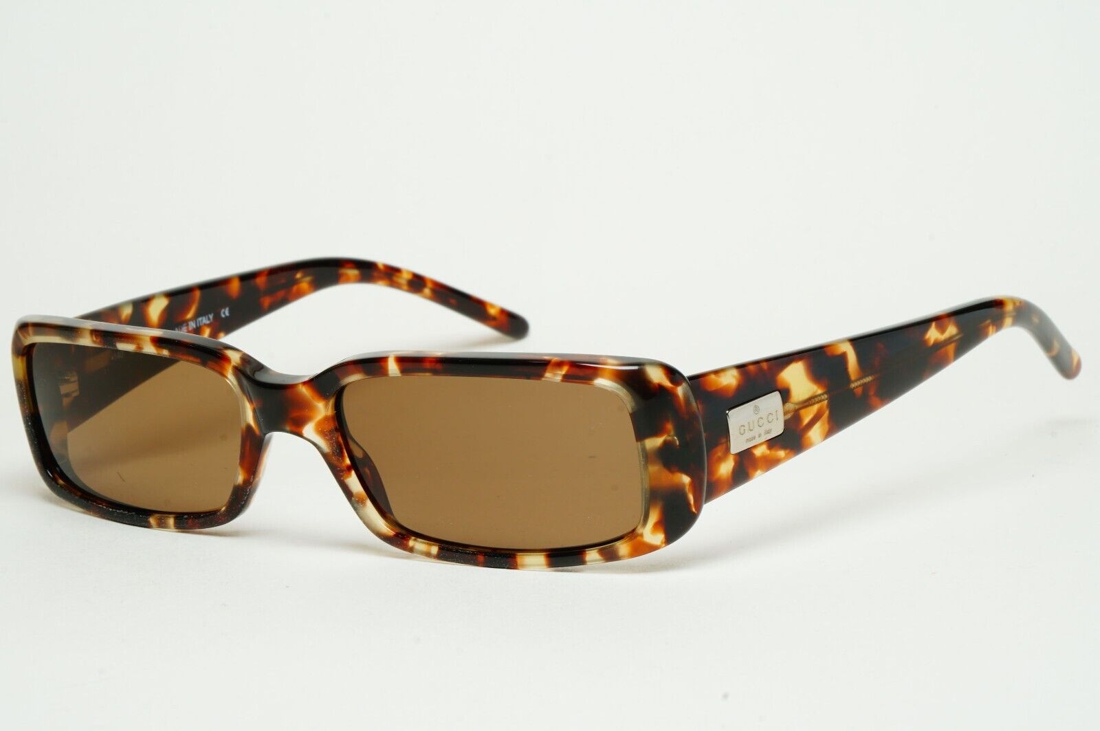 Gucci Sunglasses 1998 Vintage Brown Tortoise Rectangle GG 2450/S 4TM 52mm 120125