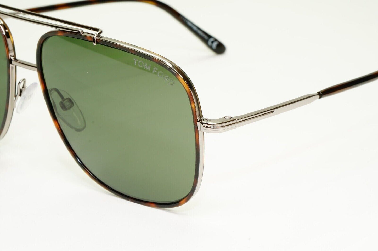 Tom Ford Sunglasses Benton Silver Ruthenium Green Pilot TF 693 14N FT0693 [a]
