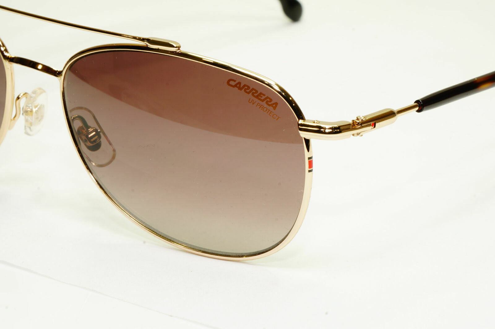 Carrera Gold Sunglasses Pilot Brown Gradient Fade Mens Metal 224 06JHA 58mm