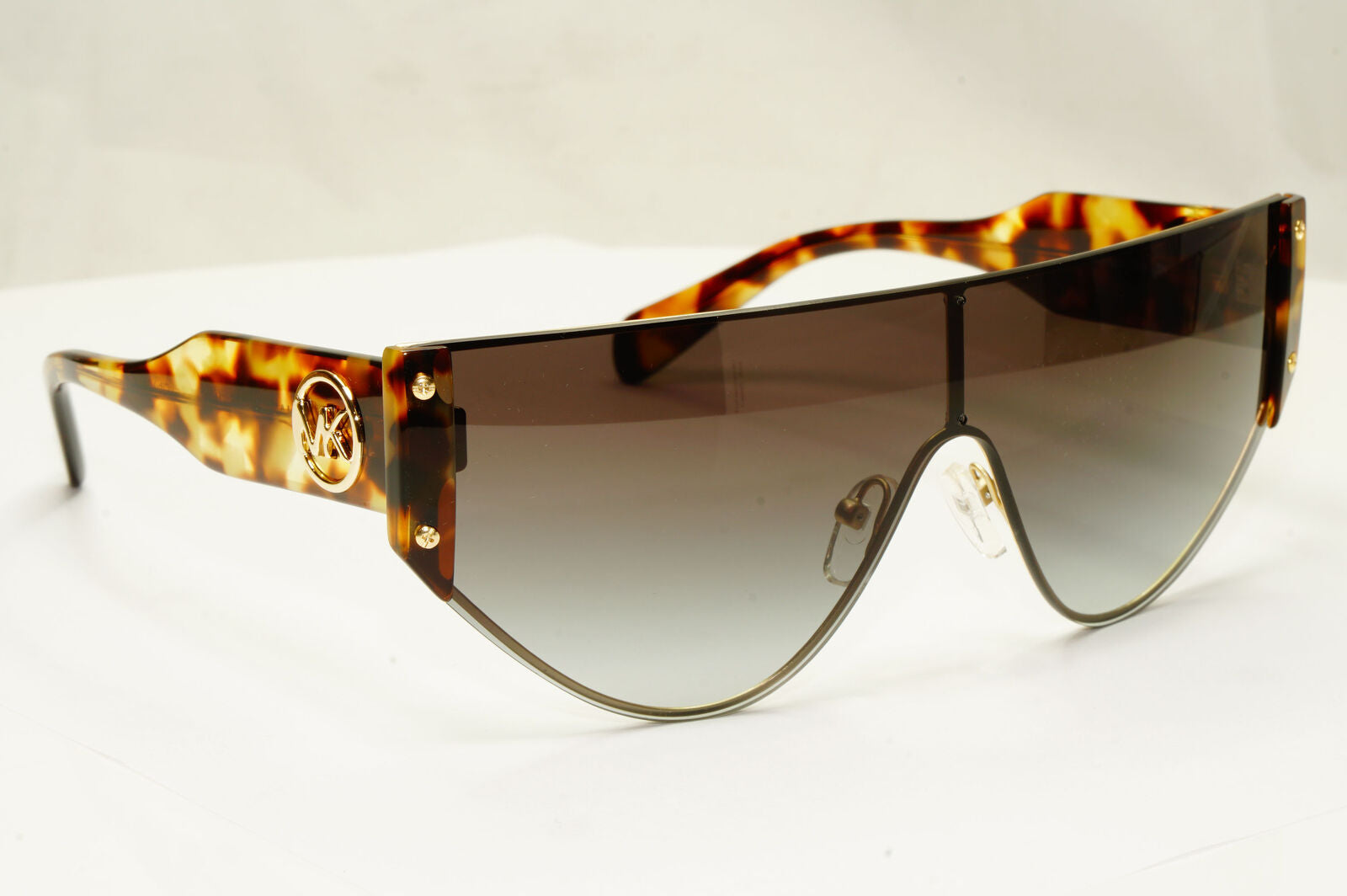 Michael Kors Womens Shield Visor Brown Gold Sunglasses MK 1080 Park City 10068G