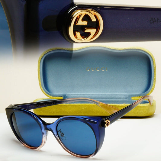 Gucci Sunglasses 2018 Blue Square Oversized Large GG0369S 004 54mm 210125
