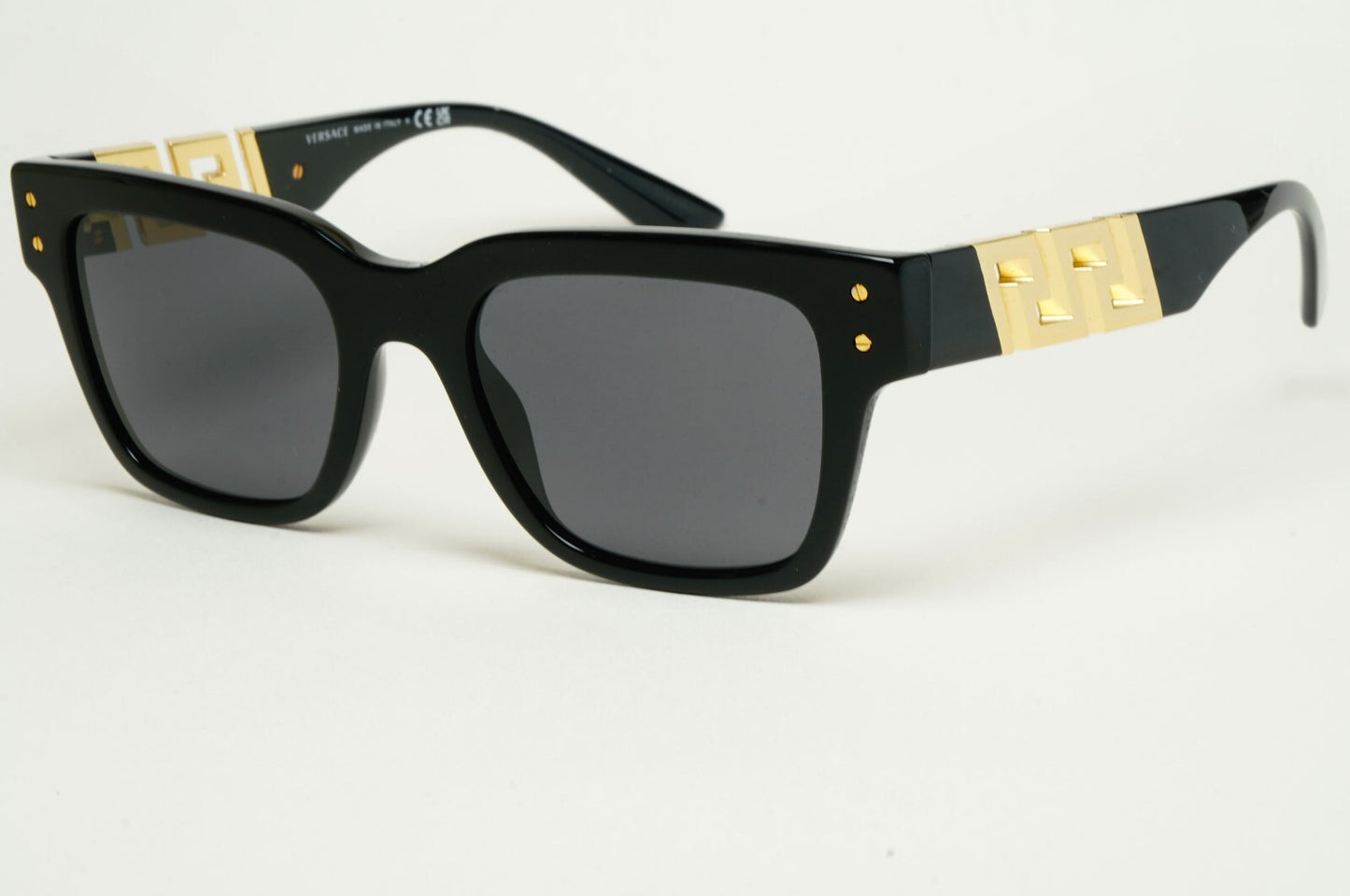 Versace Sunglasses Black Gold Meander Square MOD VE 4421 GB1/87 52mm