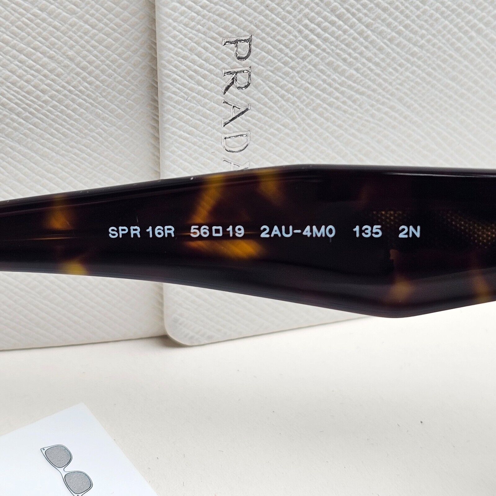 Prada Sunglasses Hexagonal Brown Tortoise Square PR16RS SPR 16R 2AU-4M0 56mm