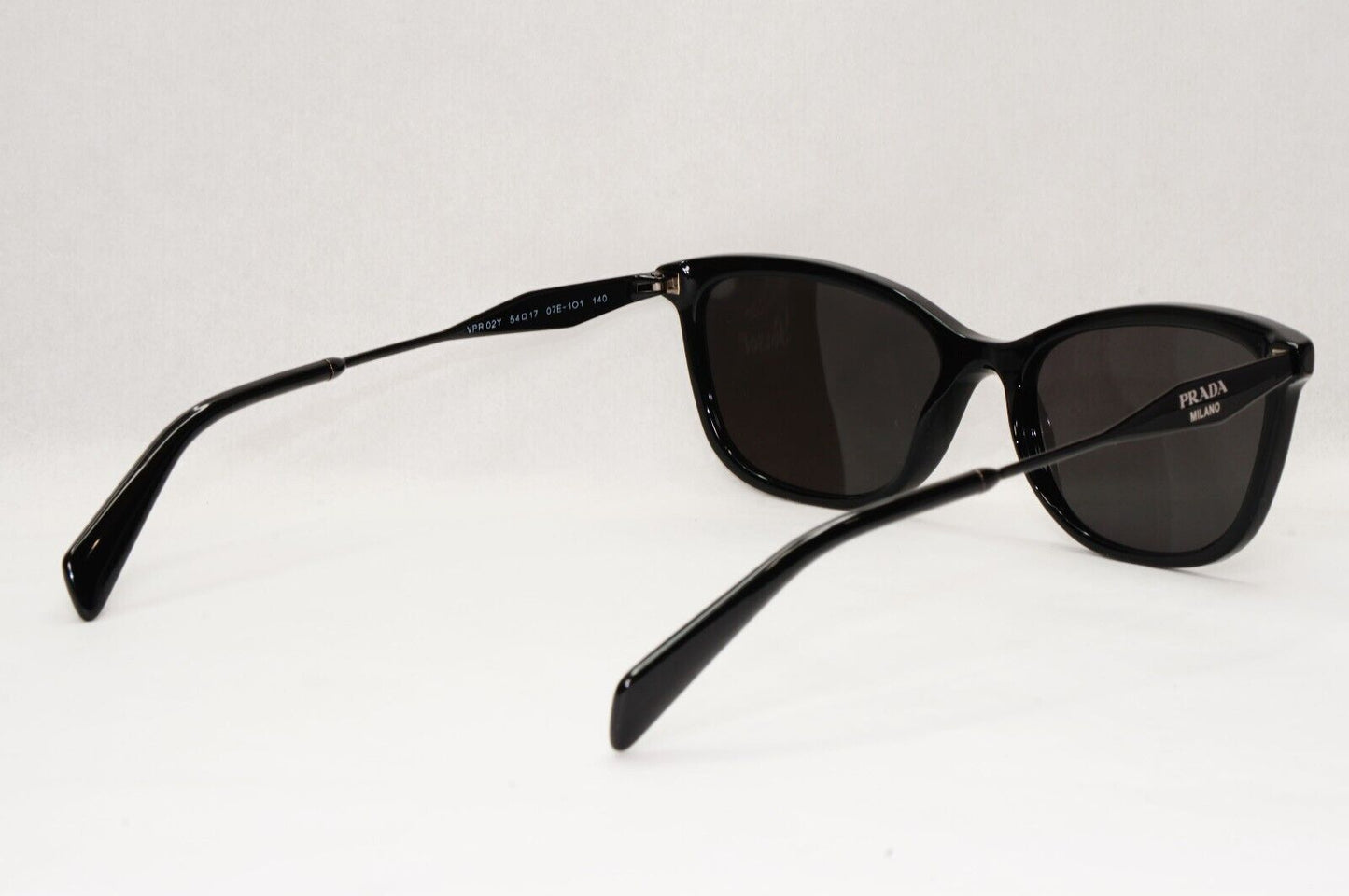 Prada Sunglasses Black Milano Square Glossy Fashion PR02YV VPR 02Y 07E-1O1 54mm