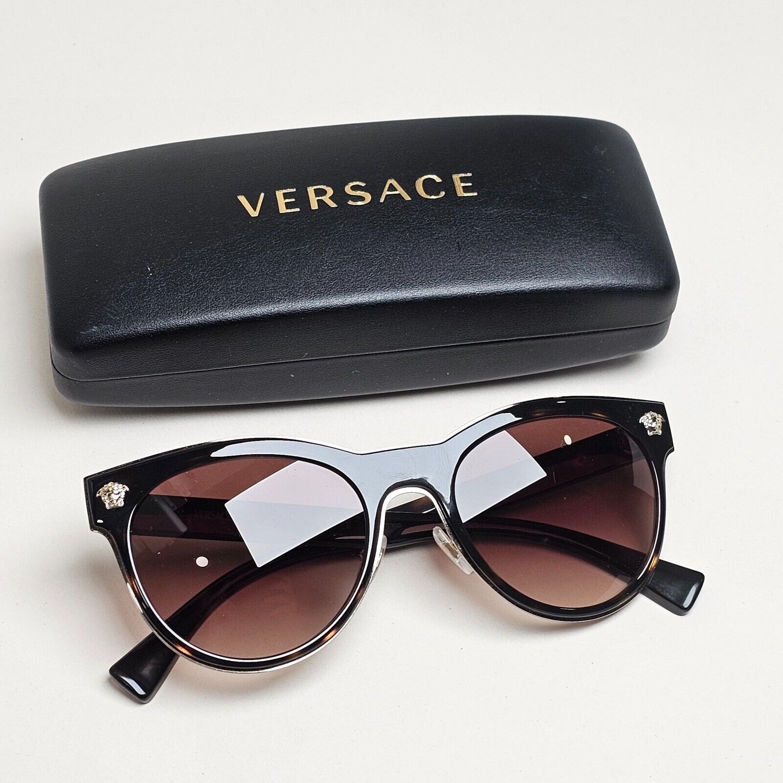 Versace Sunglasses 2018 Square Brown Gold Medusa MOD VE 2198 1252/13 54mm 110225
