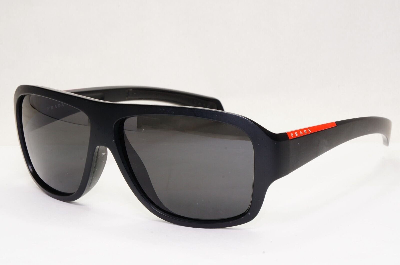 Prada Sunglasses 2007 Vintage Black Square Rossa PS02IS SPS 02I 1BO-1A1 111223