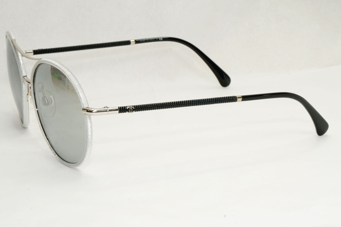 Chanel Sunglasses Pilot Mirror Grey Silver Black 4228-Q c.124/Z6 56mm