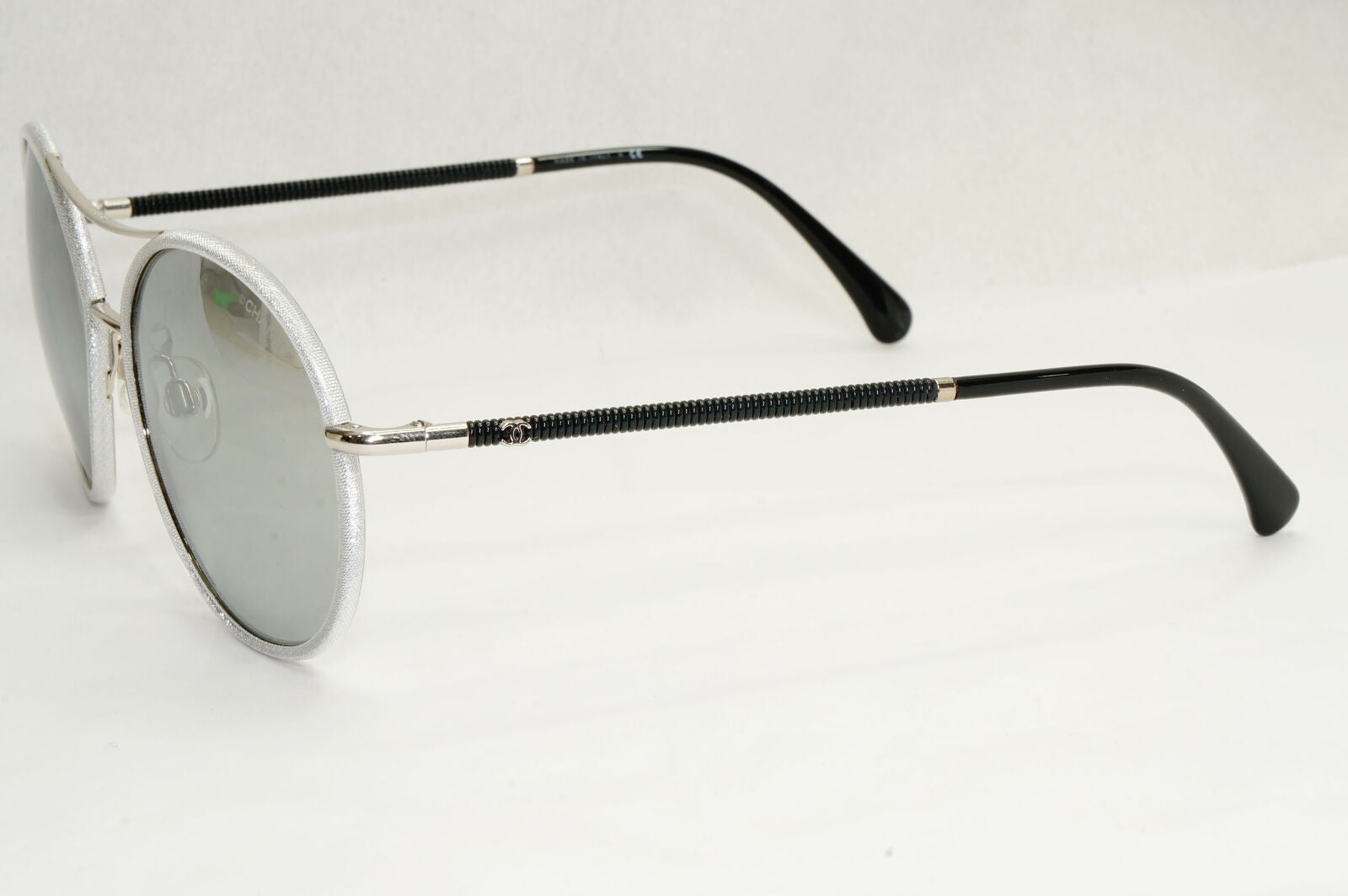 Chanel Sunglasses Pilot Mirror Grey Silver Black 4228-Q c.124/Z6 56mm