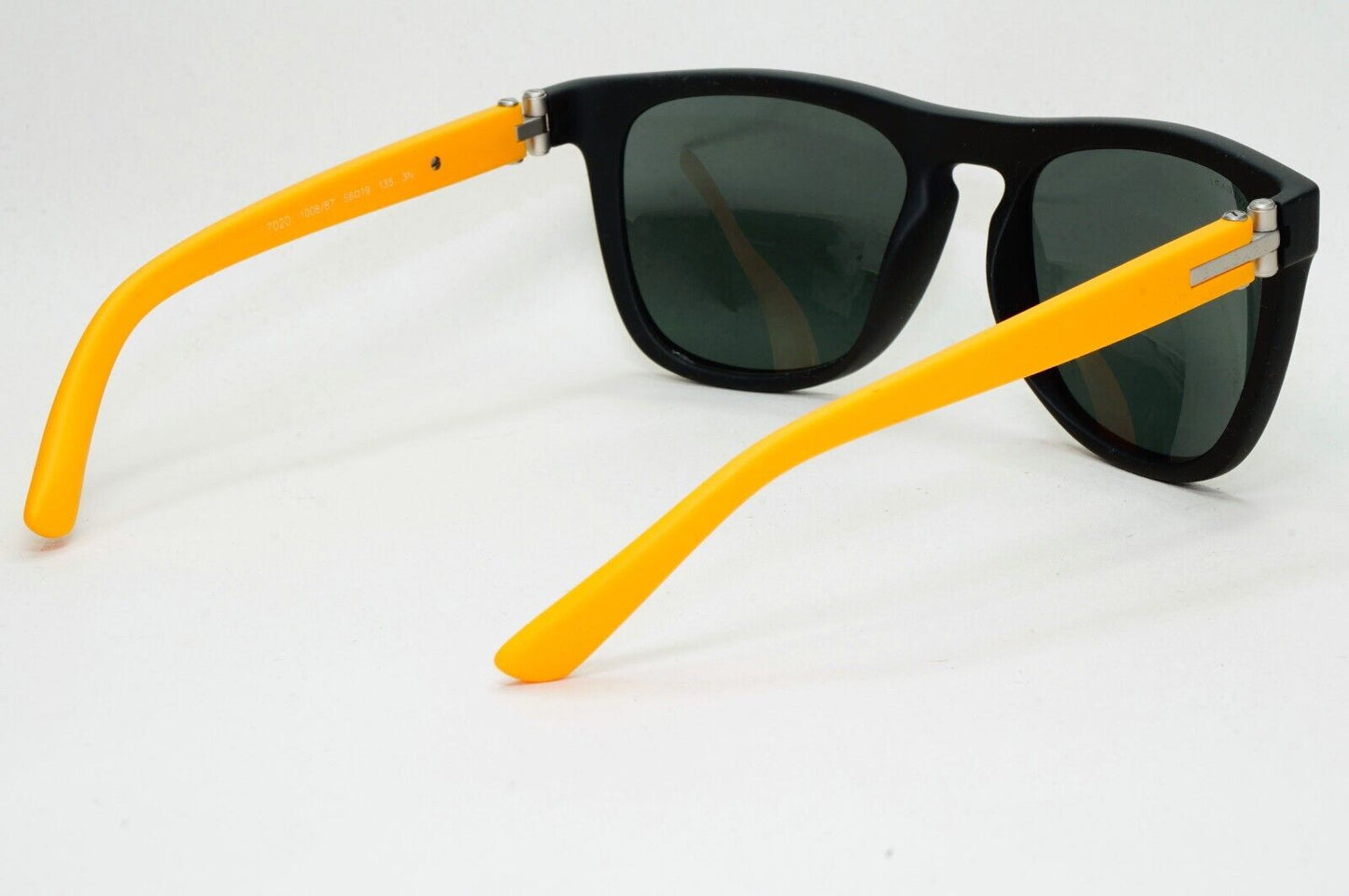 Bvlgari Sunglasses Rubber Black Yellow Grey Square BV 7020 1008/87 56mm 081024