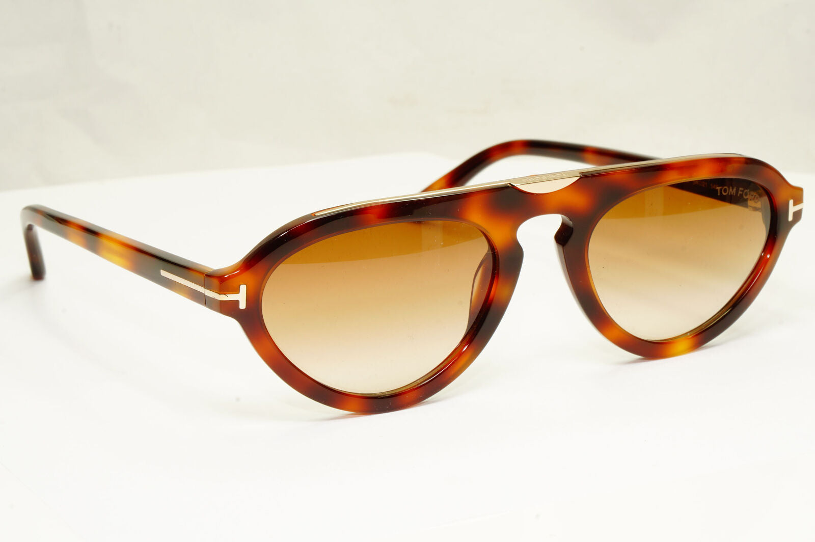 Authentic Tom Ford Mens Havana Light Brown Gold Sunglasses Milo 02 TF 737 53F