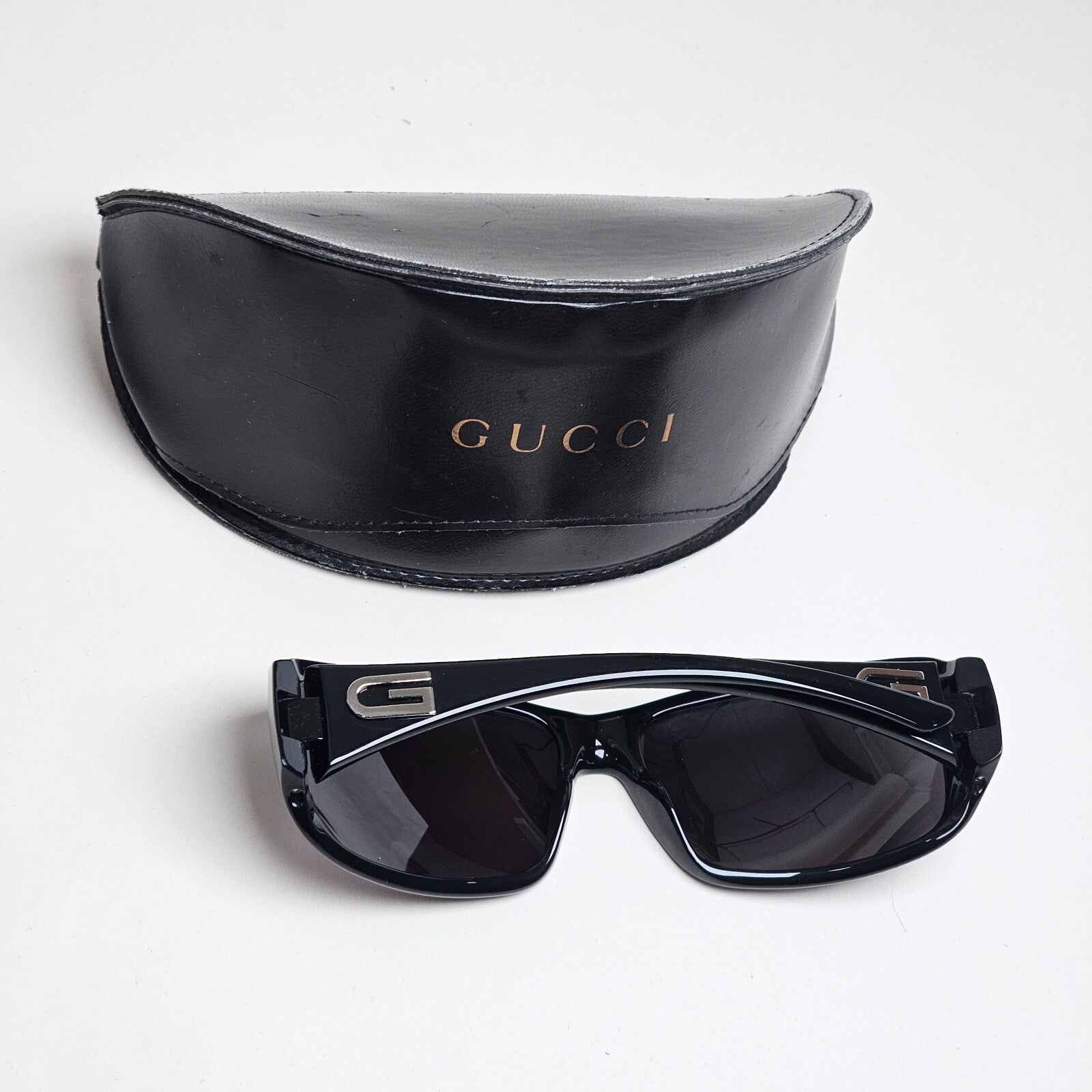 Gucci Sunglasses 2002 Vintage Black Retro Wrap GG 2550/N/S D28 58mm 140325