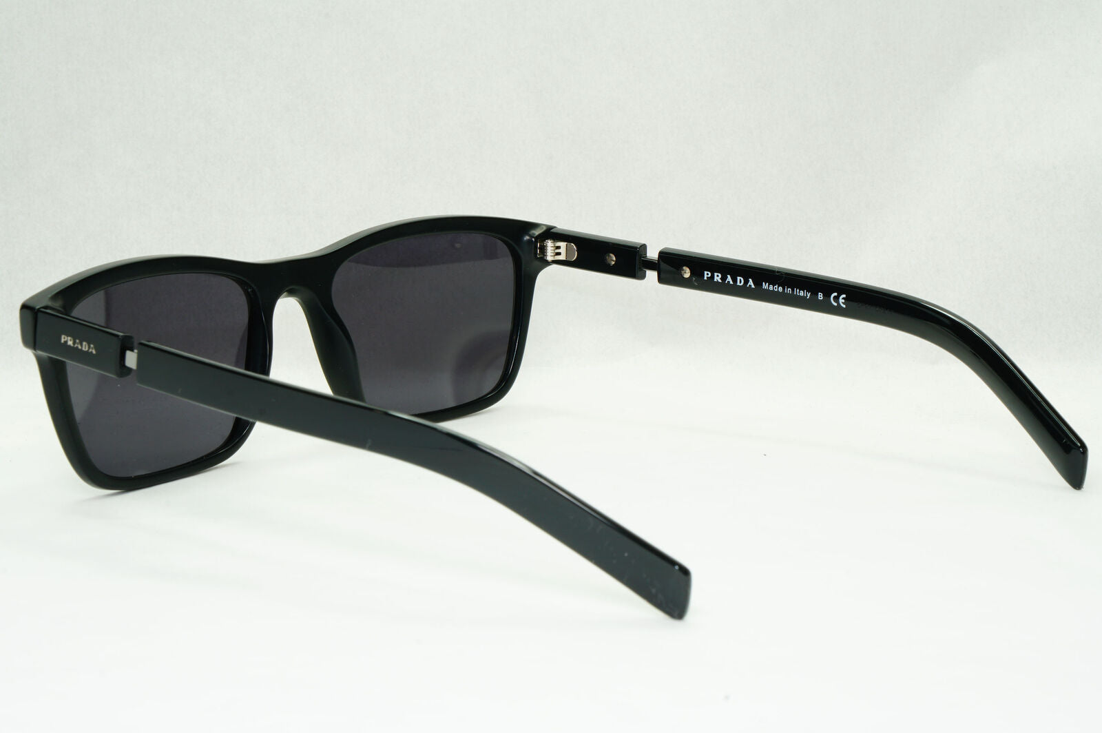 Prada Sunglasses Black Glossy Square Fashion PR16XV VPR 16X 1BO-1O1 55mm