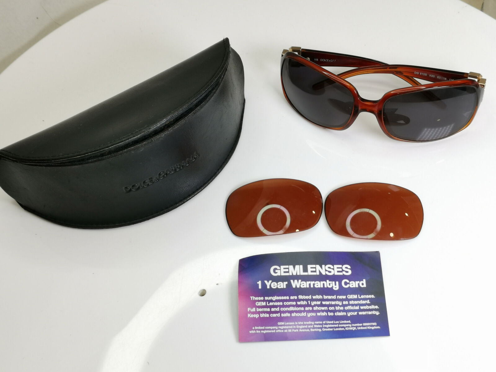 Dolce & Gabbana Brown Gold Diamante Womens Vintage Sunglasses D&G 810 K85 28655