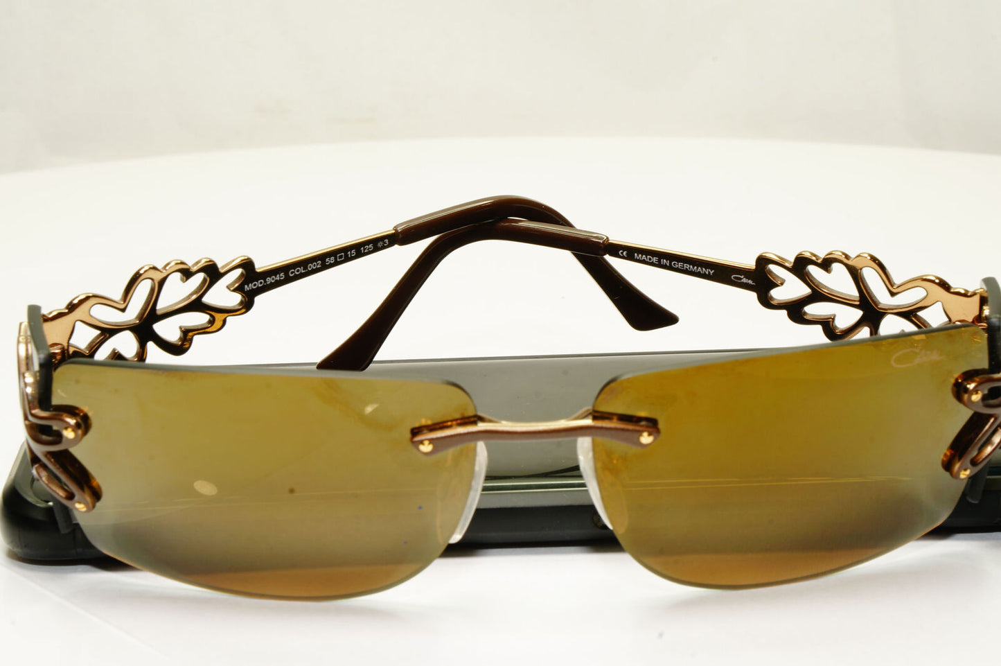 Cazal Sunglasses Vintage Brown Gold Rimless Metal MOD 9045 002 010122