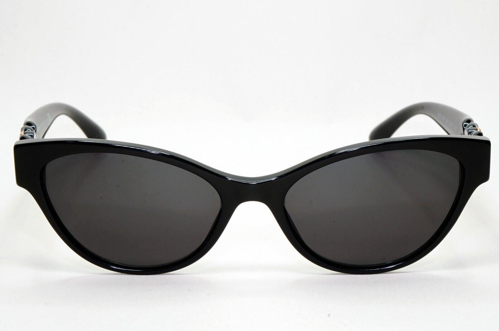 Versace Sunglasses Black Gold Medusa Chain Cat Eye MOD VE 3305 GB1 55mm