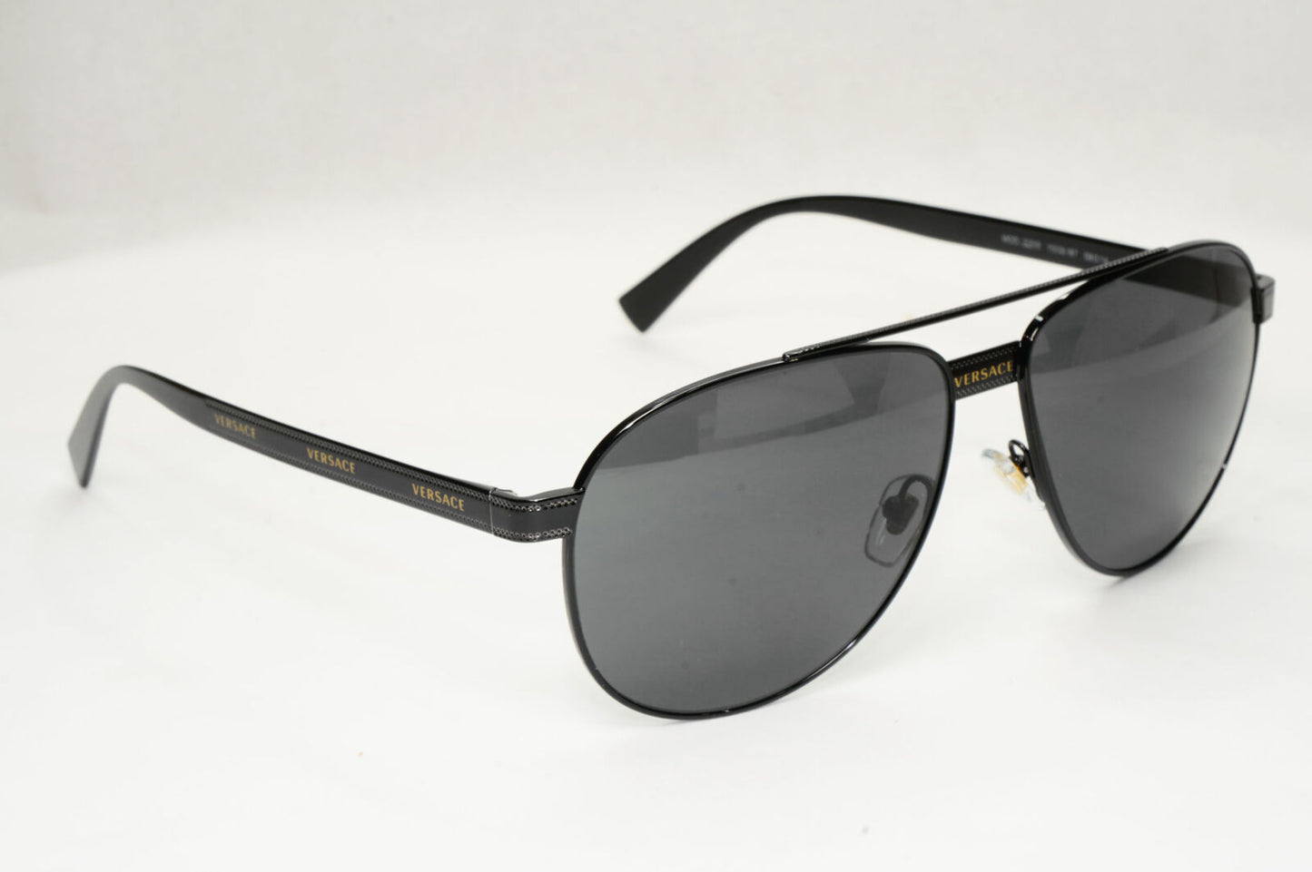 Versace Sunglasses Black Pilot Metal Fashion Designer MOD VE 2209 1009/87