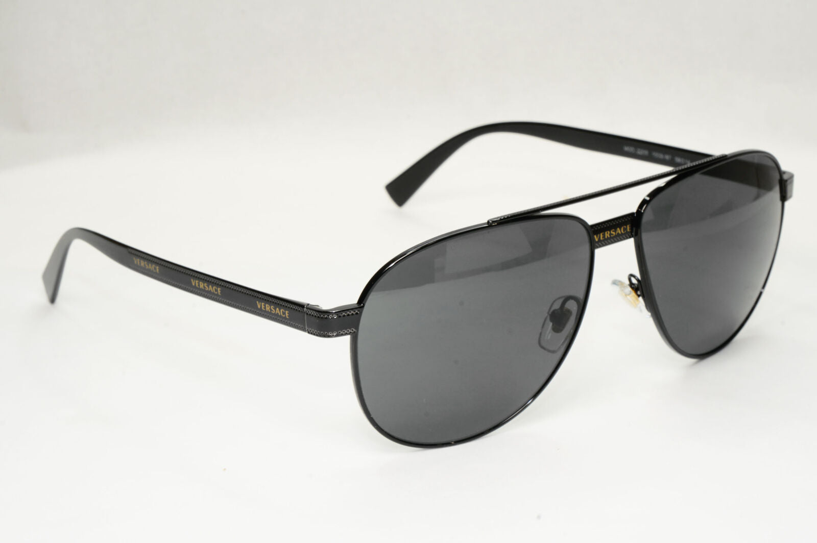 Versace Sunglasses Black Pilot Metal Fashion Designer MOD VE 2209 1009/87